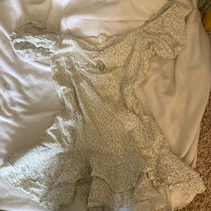 Ruffle Green/White flower Dress